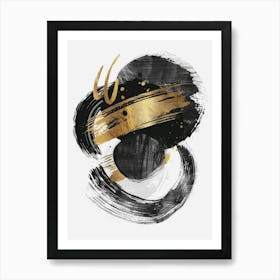 Black And Gold Abstract Painting 20 Art Print