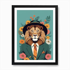 Lion Portrait In A Suit (20) Art Print