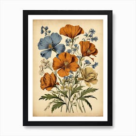 Apricot Poppies Art Print