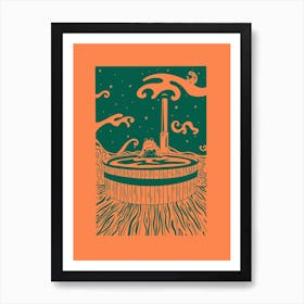 Hot Tub Frog Art Print