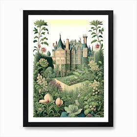 Château De Villandry Gardens 1, France Vintage Botanical Art Print