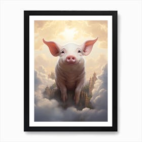 Pig In The Clouds Art Print