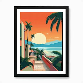 Puerto Vallarta, Mexico, Bold Outlines 3 Art Print