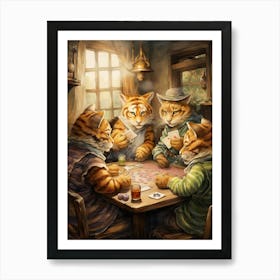 Tiger Illustration Board Gaming Watercolour 1 Art Print