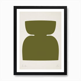 Abstract Object In Olive Green Art Print