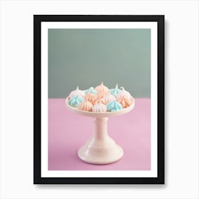 Meringues On A Pink Cake Stand Art Print