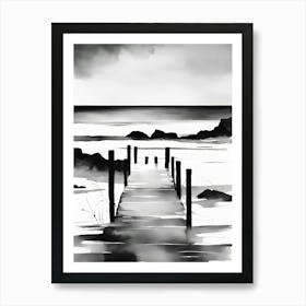 Black And White Of A Pier Art Print