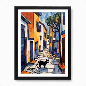 Painting Of Buenos With A Cat 3 In The Style Of Matisse Art Print