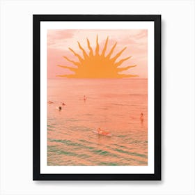 Surf Print Vintage Surfing Poster Coastal Wall Art Boho Sun Print INSTANT DOWNLOAD Art Print