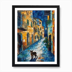 Painting Of Rome With A Cat In The Style Of Expressionism 4 Art Print