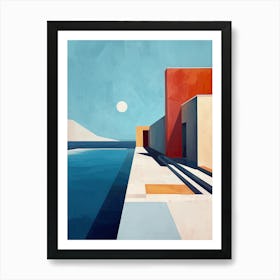 House By The Pool, Minimalism Art Print