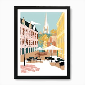 Uppsala, Sweden, Flat Pastels Tones Illustration 3 Art Print