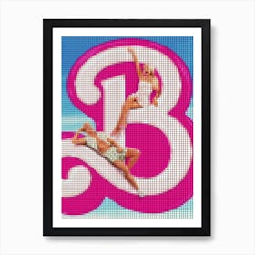 Barbie Film 2023 In A Pixel Dots Art Style Art Print
