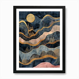 Moonlight In The Mountains 10 Art Print