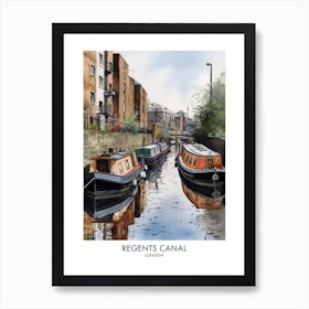 Regents Canal London Watercolour Travel Poster 1 Art Print