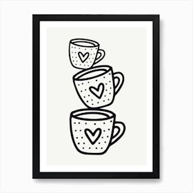 Doodle Coffee Cup Illustration Art Print