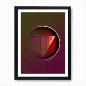 Geometric Neon Glyph on Jewel Tone Triangle Pattern 478 Art Print