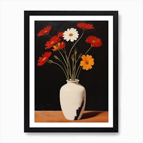 Bouquet Of Autumn Hawkbit Flowers, Autumn Florals Painting 1 Art Print