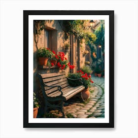 Street Scene In Tuscany Art Print