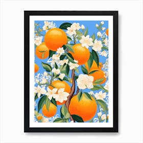 Orange Tree With Flowers Art Print