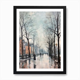 Winter City Park Painting St Stephens Green Dublin 1 Art Print