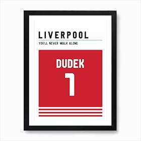 Jerzy Dudek Liverpool Jersey Art Print