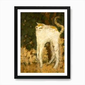 Le Chat blanc "The White Cat" 1894 Painting by Pierre Bonnard | Famous Funny Antique Art Art Print