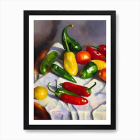 Jalapeno Pepper 3 Cezanne Style vegetable Art Print