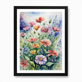 Watercolor Flowers Art Print