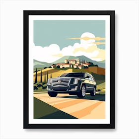 A Cadillac Escalade In The Tuscany Italy Illustration 1 Art Print