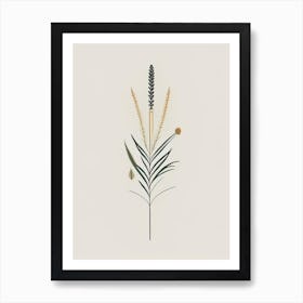 Horsetail Spices And Herbs Retro Minimal 1 Art Print