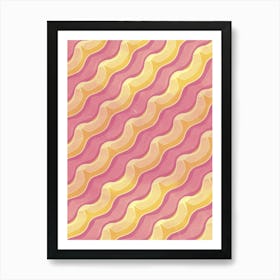 Pink And Yellow Stripes Vector Art Print