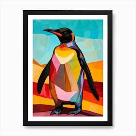 King Penguin Phillip Island The Penguin Parade Colour Block Painting 3 Art Print