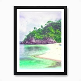 Pulau Kapas Malaysia Soft Colours Tropical Destination Art Print