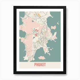 Phuket Map Poster Art Print