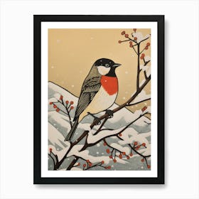 Bird Illustration Cowbird 1 Art Print