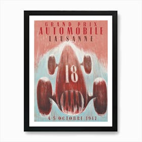GRAND PRIX AUTOMOBILE, LAUSANNE Art Print
