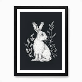 Holland Lop Rabbit Minimalist Illustration 1 Art Print