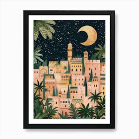 Arabic City At Night 1 Art Print