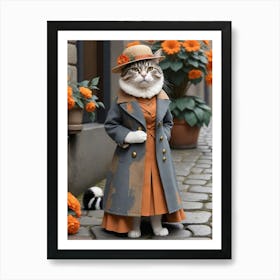 Victorian Cat 5 Art Print