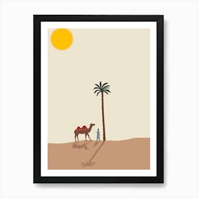 Camel In The Desert Art Print