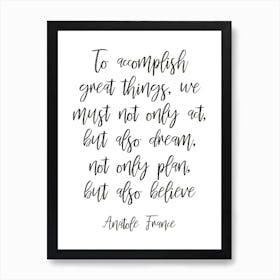 Anatole France Quote Art Print