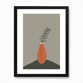 Vase With A Plant Art Print