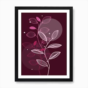 Leaves Boho Plant Bohemian Drawing Art Print