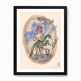 The Girl Who Carries The Dragon Art Print