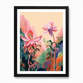 Boho Wildflower Painting Wild Columbine 2 Art Print