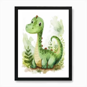 Cute Spot Pattern Dinosaur Cartoon  3 Art Print