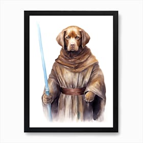 Labrador Retriever Dog As A Jedi 4 Art Print