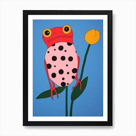 Pink Polka Dot Red Eyed Tree Frog Art Print