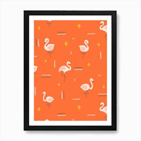 Palm Springs Flamingos Mid Century Modern Art Print